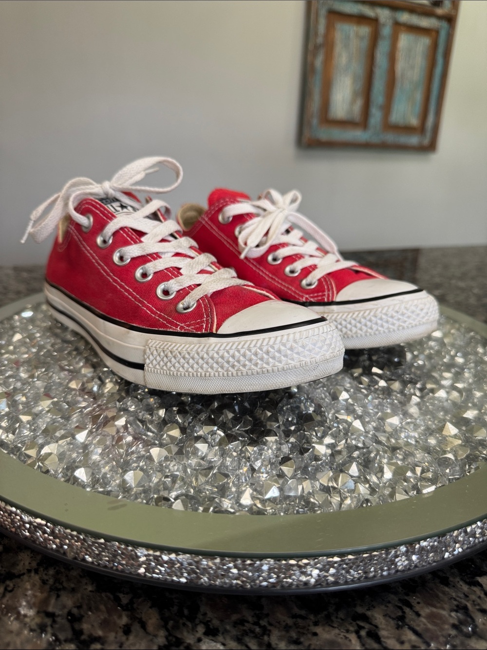 Converse all star Red Low Top canvas Sneakers 7 - Picture 10 of 14